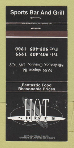 Matchbook Cover - Hot Shops Restaurant Mississauga ON 30 Strike