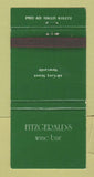 Matchbook Cover - Fitzgeralds Wine Bar Newcastle UK England WORN 30 Strike