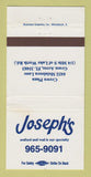 Matchbook Cover - Joseph's Restaurant Green Acres FL WEAR 30 Strike
