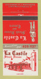 Matchbook Cover - La Castile Steak House Mississauga ON 30 Strike