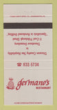 Matchbook Cover - Germano's Restaurant Greensburg PA 30 Strike
