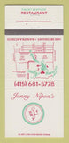Matchbook Cover - Jonny Nipon's Restaurant San Francisco CA 30 Strike