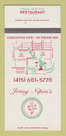 Matchbook Cover - Jonny Nipon's Restaurant San Francisco CA 30 Strike