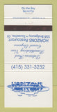 Matchbook Cover - Horizons Restaurant Sausalito CA 30 Strike