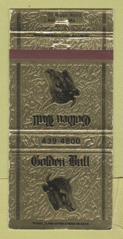 Matchbook Cover - Golden Bull Rstaurant Adelphi MD 30 Strike