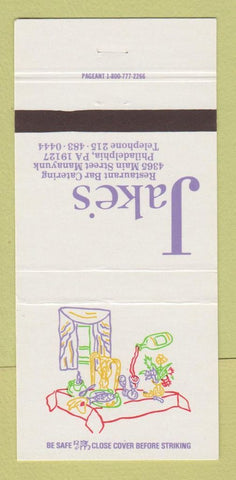 Matchbook Cover - Jake's Restaurant Bar Philadelphia PA 30 Strike
