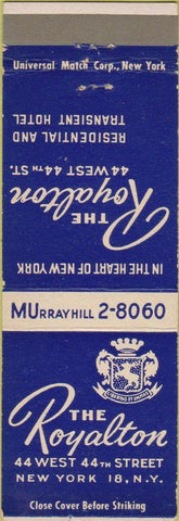 Matchbook Cover - The Royalton New York City NY