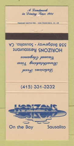 Matchbook Cover - Horizons Restaurant Sausalito CA 30 Strike
