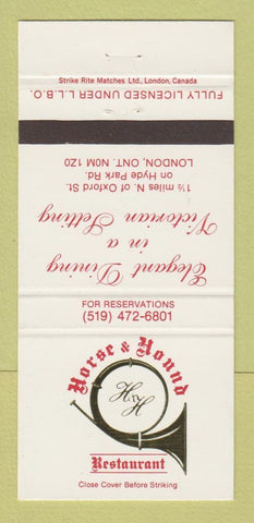 Matchbook Cover - Horse & Hound Restaurant London ON 30 Strike
