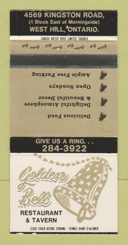 Matchbook Cover - Golden Bell Restaurant West Hill ON 30 Strike
