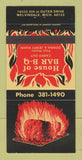 Matchbook Cover - House of BBQ Melvindale MI 30 Strike