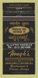 Matchbook Cover - Hough's Restaurant Gananoque ON WEAR 30 Strike