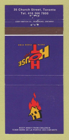 Matchbook Cover - Hot House Cafe Toronto ON 30 Strike
