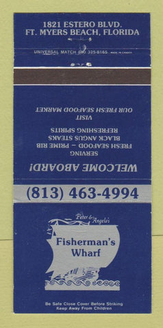 Matchbook Cover - Fisherman's Wharf Restaurant Fort Myers Beach FL 30 Strike