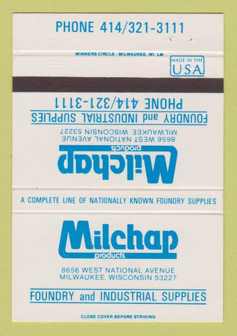 Matchbook Cover - Milchap Products Milwaukee WI Foundry Supply 40 Strike