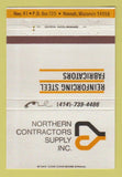 Matchbook Cover - Northern Contractors Supply Neenah WI 40 Strike