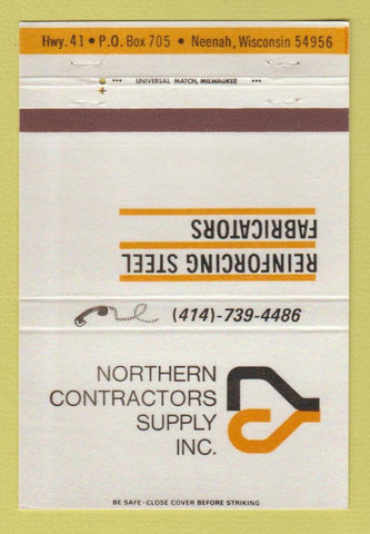 Matchbook Cover - Northern Contractors Supply Neenah WI 40 Strike