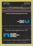Matchbook Cover - Acier Norton Steel Montreal Toronto ON WEAR 40 Strike