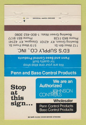 Matchbook Cover - Johnson Controls Ed's Bowling Green Glasgow KY 40 Strike