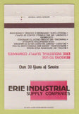 Matchbook Cover - Erie Industrial Supply PA  40 Strike