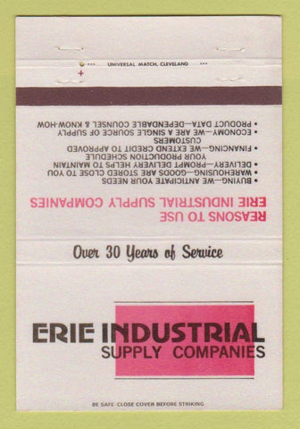 Matchbook Cover - Erie Industrial Supply PA  40 Strike