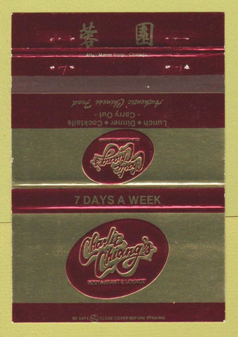 Matchbook Cover - Charlie Chiang's Restaurant Chicago Westmont IL 40 Strike