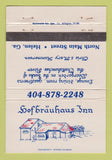 Matchbook Cover - Hof Brauhaus Inn Helen GA WEAR 40 Strike