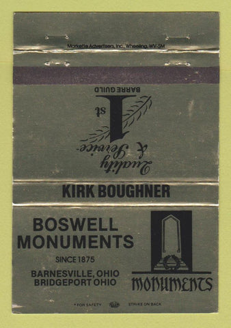 Matchbook Cover - Boswell Monuments Barnesville Bridgeport OH 40 Strike