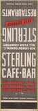Matchbook Cover - Sterling Cafe Bar Restaurant New York NY