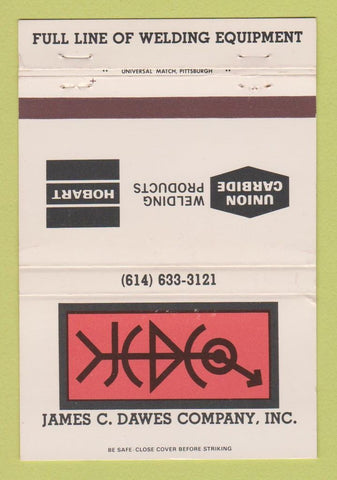 Matchbook Cover - James Dawes Welding Equipment Hobart 40 Strike