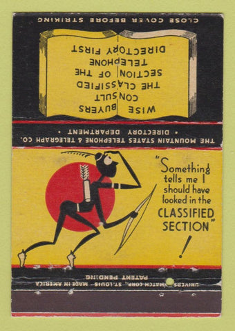 Matchbook Cover - Mountain State Telephone Classified Ads 40 Strike