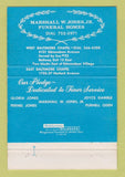 Matchbook Cover - Marshall W Jones Jr Funeral Home Baltimore MD 40 Strike