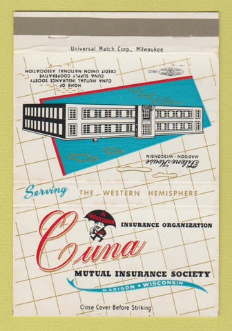 Matchbook Cover - Cuna Mutual Insurance Madison WI 40 Strike