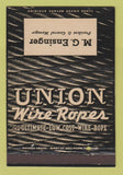 Matchbook Cover - Union Wire Ropes MG Ensinger Kansas City MO 40 Strike