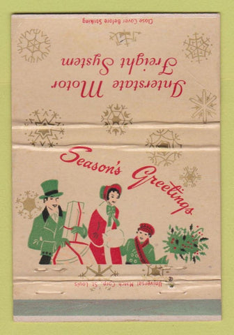 Matchbook Cover - Interstate Motor Freight Trucking Christmas WEAR 40 Strike