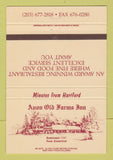 Matchbook Cover - Avon Old Farms Inn Avon CT 40 Strike