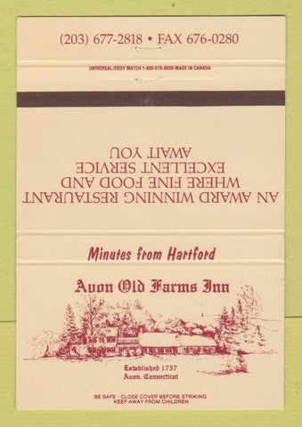 Matchbook Cover - Avon Old Farms Inn Avon CT 40 Strike