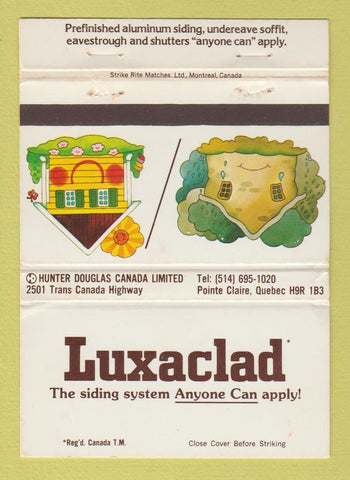 Matchbook Cover - Luxaclad Siding Pointe Claire QC WEAR 40 Strike