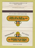 Matchbook Cover - La Tyrolienne Quebec QC Suisse Restaurant WEAR 40 Strike
