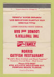 Matchbook Cover - Norris Catfish Restaurant Pompano Beach FL WEAR 40 Strike