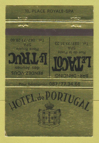 Matchbook Cover - Hotel De Portugal Cafe Le Bambi 40 Strike