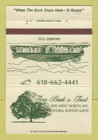 Matchbook Cover - Flora Bank and Trust Flora IL 40 Strike