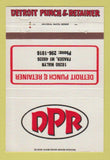Matchbook Cover - Detroit Punch and Retainer Fraser MI 40 Strike