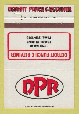Matchbook Cover - Detroit Punch and Retainer Fraser MI 40 Strike