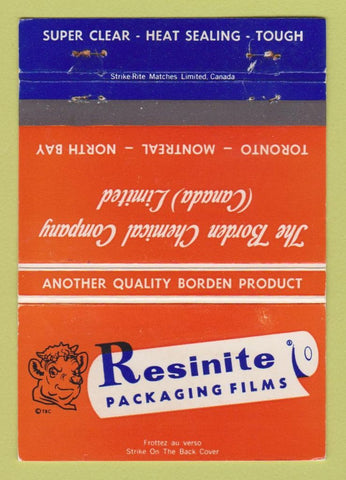 Matchbook Cover - Resinite Packaging Film Borden Chemical Canada WEAR 40 Strike