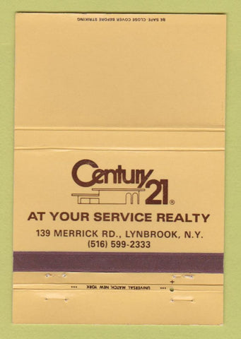 Matchbook Cover - Century 21 Real Estate Lynbrook NY 40 Strike