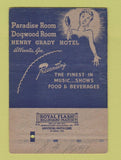 Matchbook Cover - Dogwood Room Henry Grady Hotel Atlanta GA girlie 40 Strike