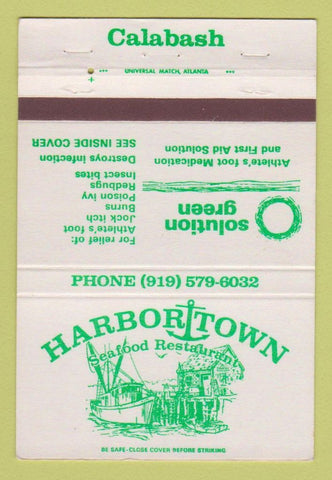 Matchbook Cover - Harbortown Seafood Restaurant Calabash NC WEAR 40 Strike