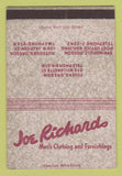 Matchbook Cover - Joe Richards Men's Clothes Eugene Roseburg OR 40 Strike