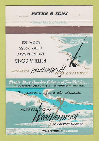 Matchbook Cover - Hamilton Watches Peter & Sons  40 Strike